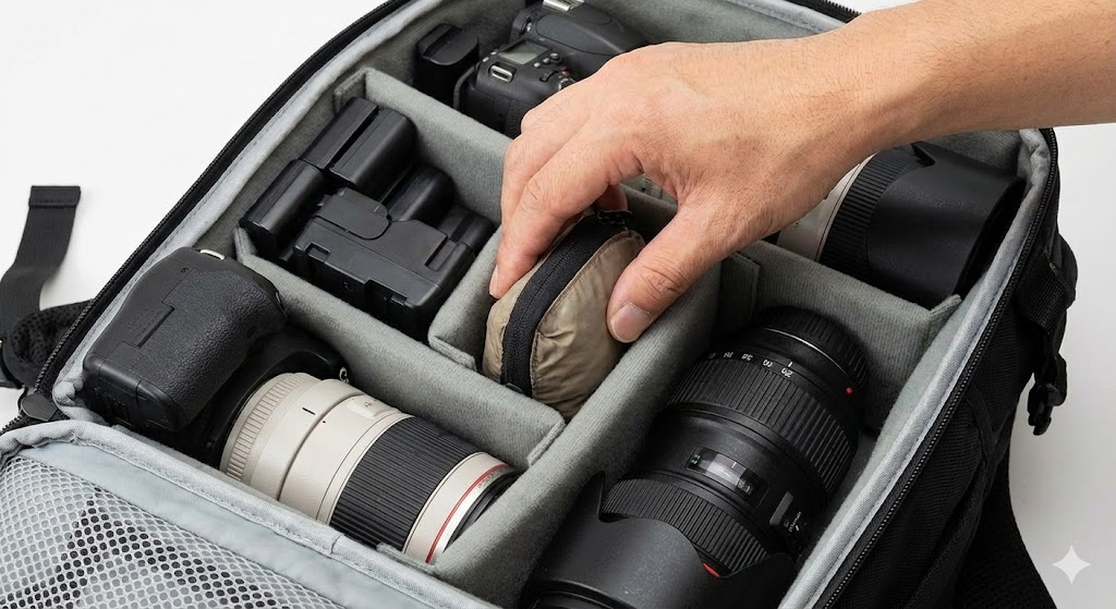 機材で重いバッグにも収まる「究極のコンパクト性能」