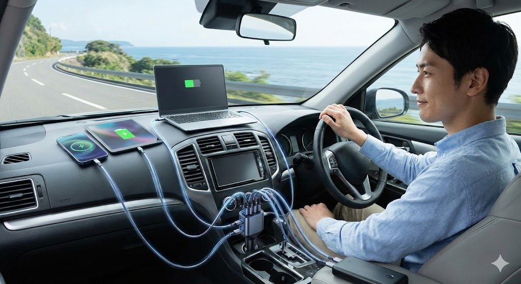 1年間の旅で確信！車内を「爆速充電室」に変えるシガーソケット＆ケーブル術