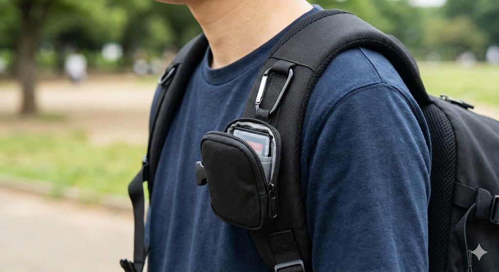 1. カメラバッグのストラップに外付けできる「ループ」があるか