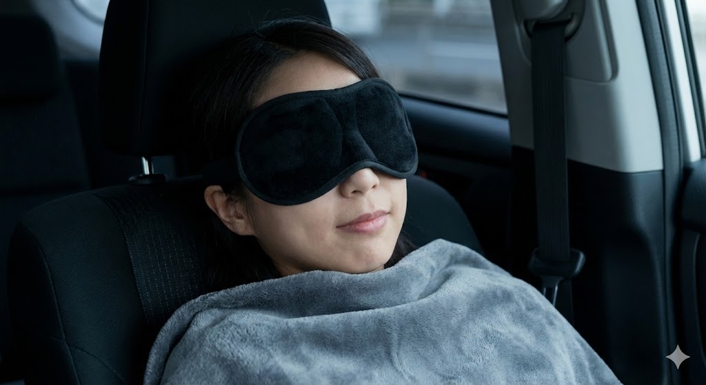 光を遮るアイマスクで入眠をサポート