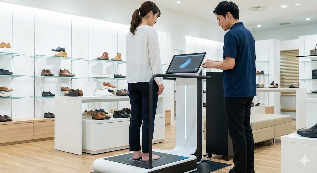 自分に合う靴がわかる！店頭での測定体験