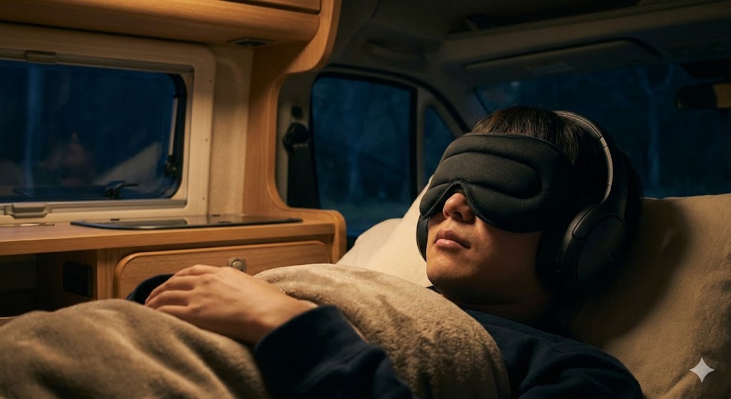 ⑤【没入型・サウンド連携型】騒音を遮断して「自分だけの夜」を作る！車中泊・長距離移動の救世主