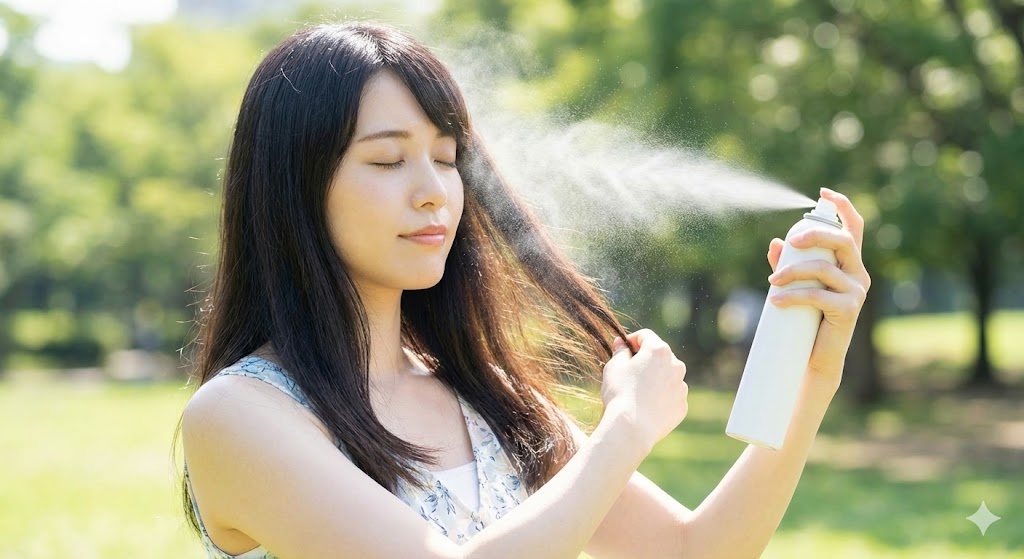 UVカットヘアスプレー：髪と頭皮へのダメージを最小限に抑える