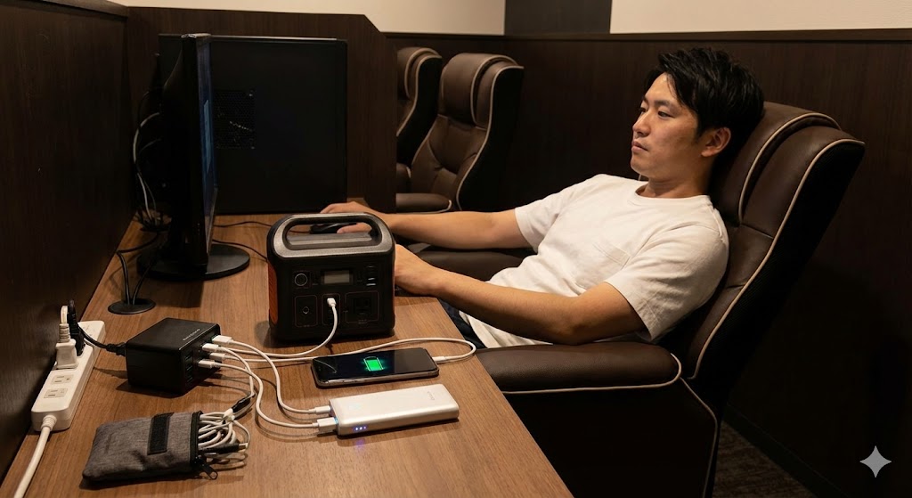 「全部一気に！」ネットカフェでの賢い蓄電術