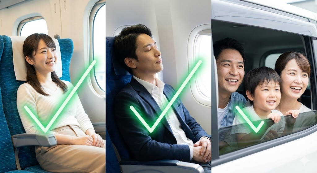 移動手段別の満足度チェックリスト