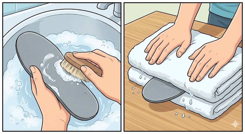 スニーカーの中敷きの洗い方のコツ
