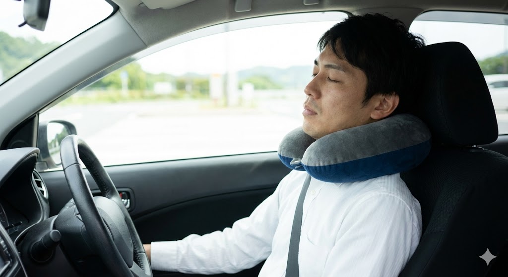 【運転の合間】首の緊張を解き放ち、安全な帰路を確保するための「攻めの昼寝」
