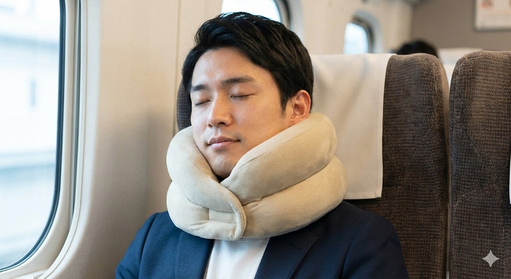 2. 360度のホールド力：座ったままの姿勢で「頭がガクッ」とならずに、顎や頬を支えてくれるか？