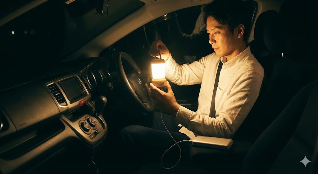 バッテリー上がりを防ぐUSBランタン