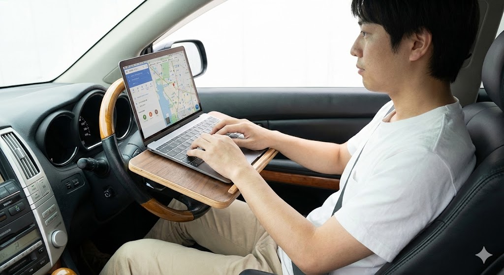  ノートPCは「12インチ前後」がハンドルテーブルの定位置