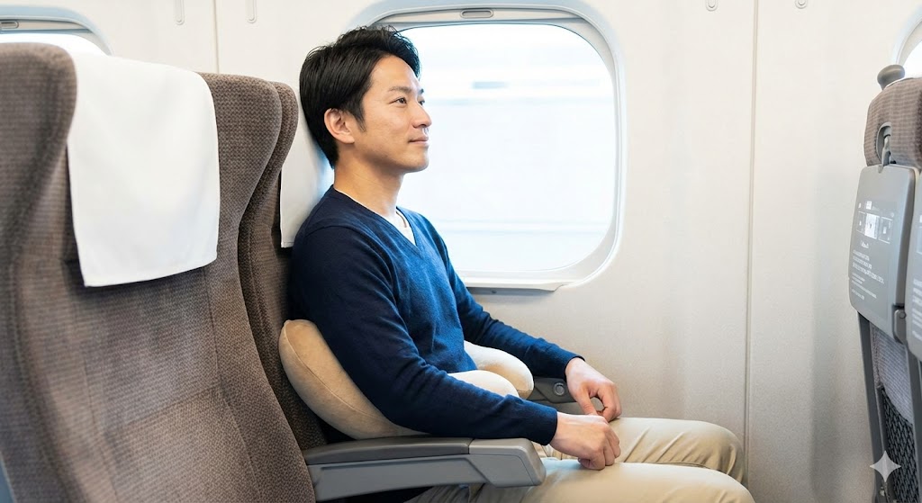 休憩時だけじゃない！ネックピローを「腰当て」にして移動中の腰痛を防止する活用法