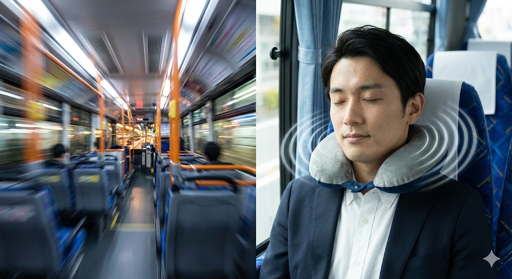 走行中のバスや電車の微振動を吸収。車内での仮眠にこそウレタン素材が適している理由