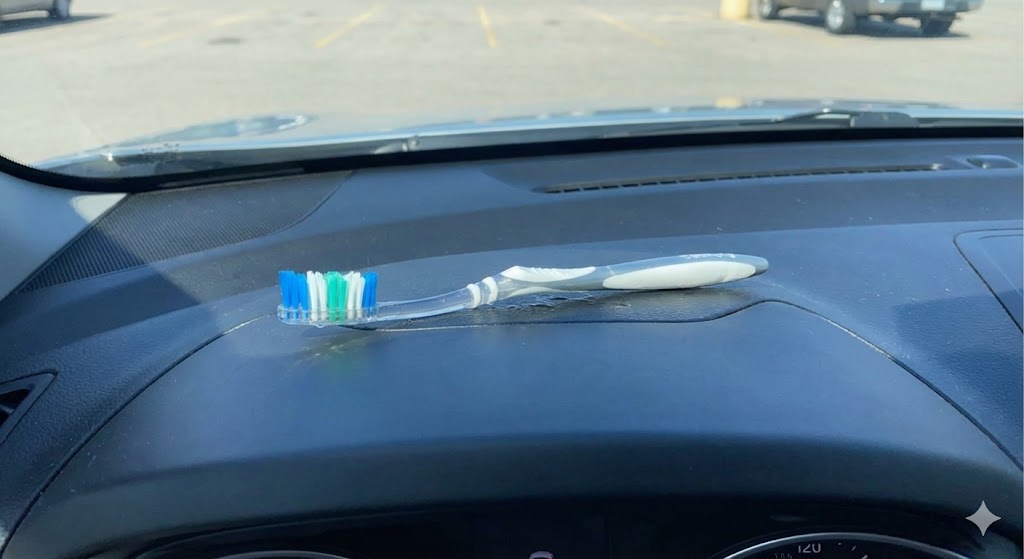 ダッシュボードを活用した歯ブラシ乾燥術