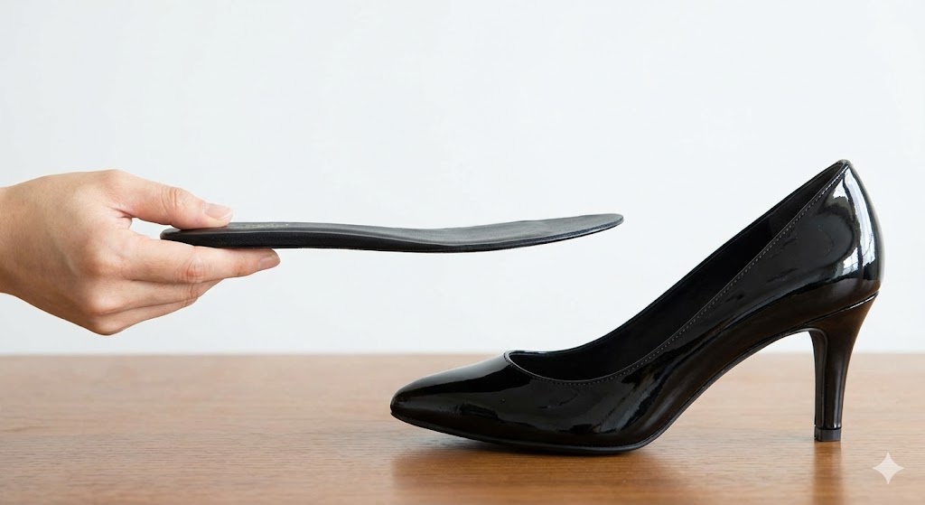 薄めの素材でパンプスの窮屈さを回避
