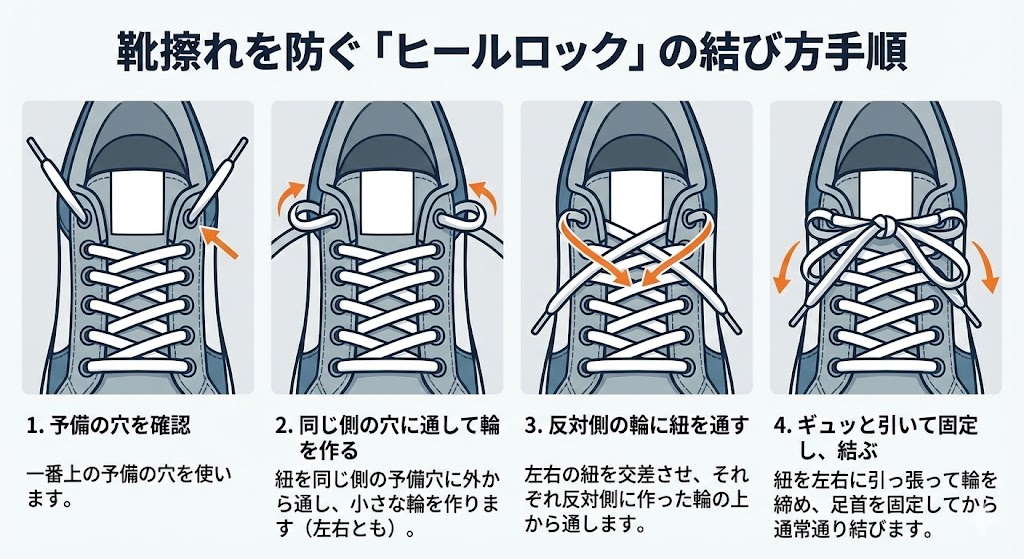 正しい靴紐の結び方でフィット感を高める