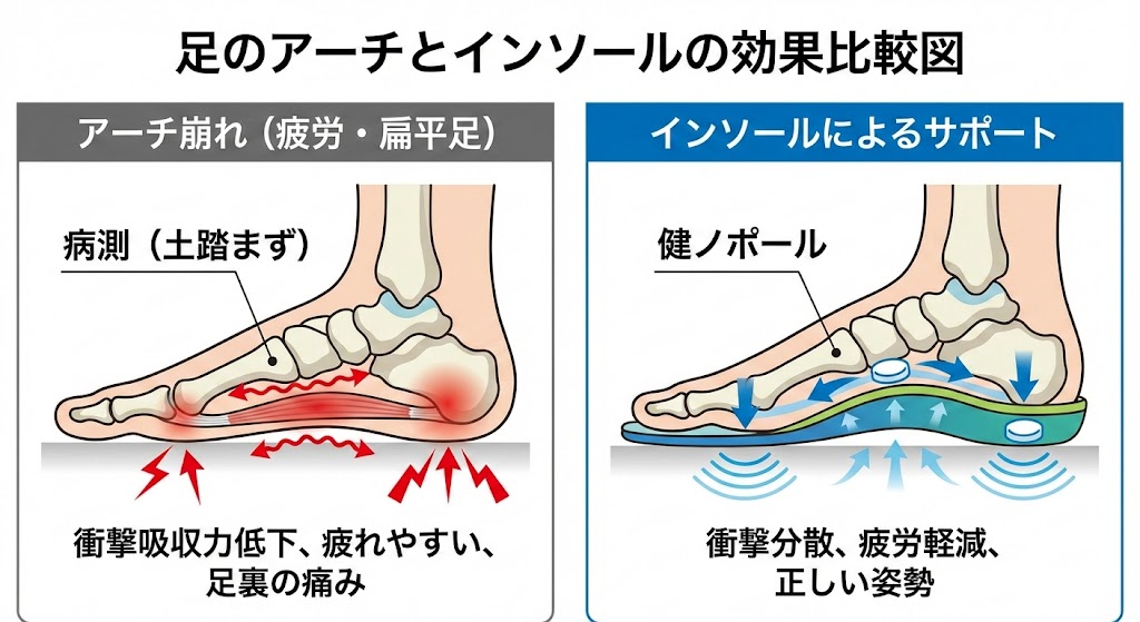 疲れを軽減するインソールの選び方