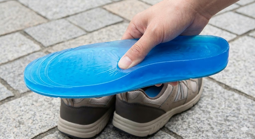 分厚いクッションで歩行の衝撃を緩和する