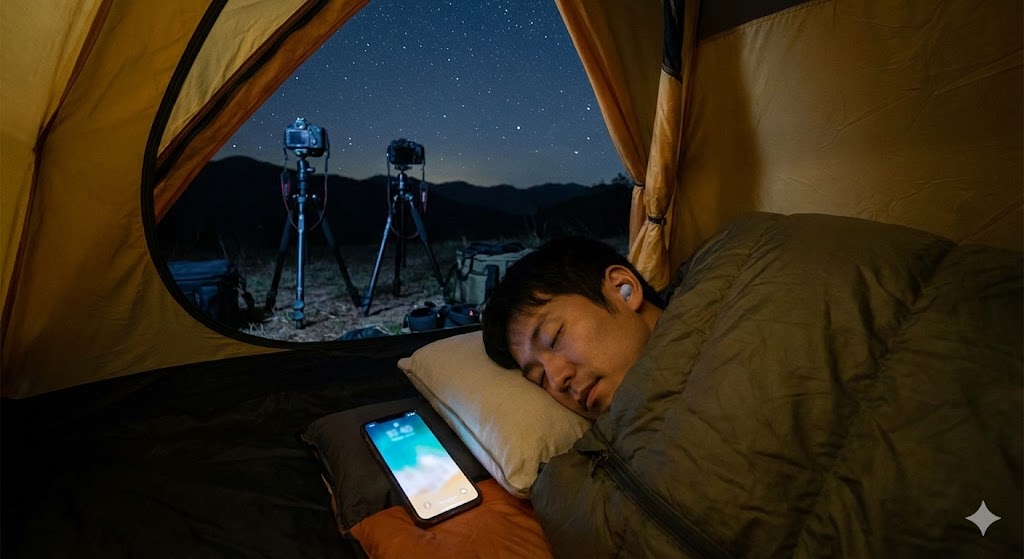 【撮影待機】車中泊やキャンプ撮影での騒音対策とアラーム設定のコツ