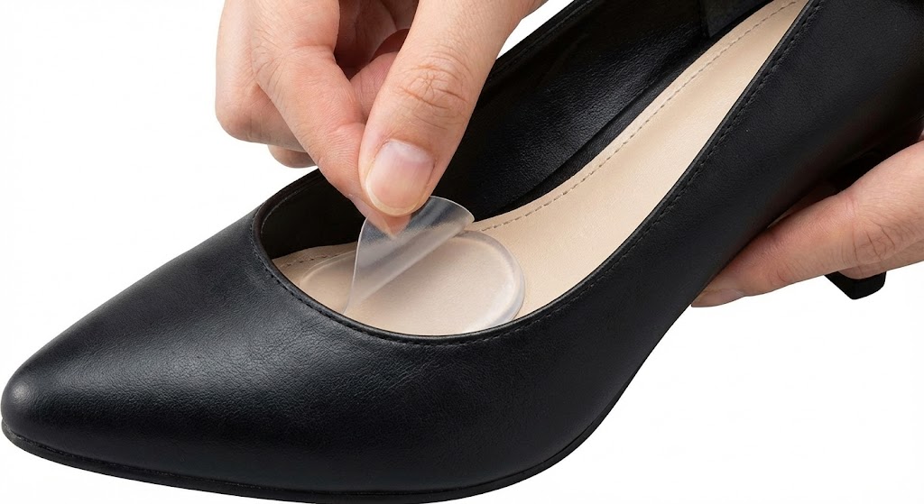 前滑りを防ぐジェルパッドの正しい貼り方