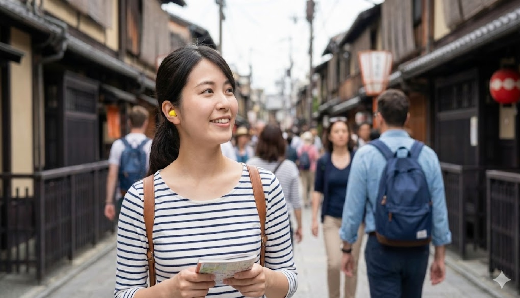 徒歩観光での使用は片耳だけ?安全に配慮した使い方