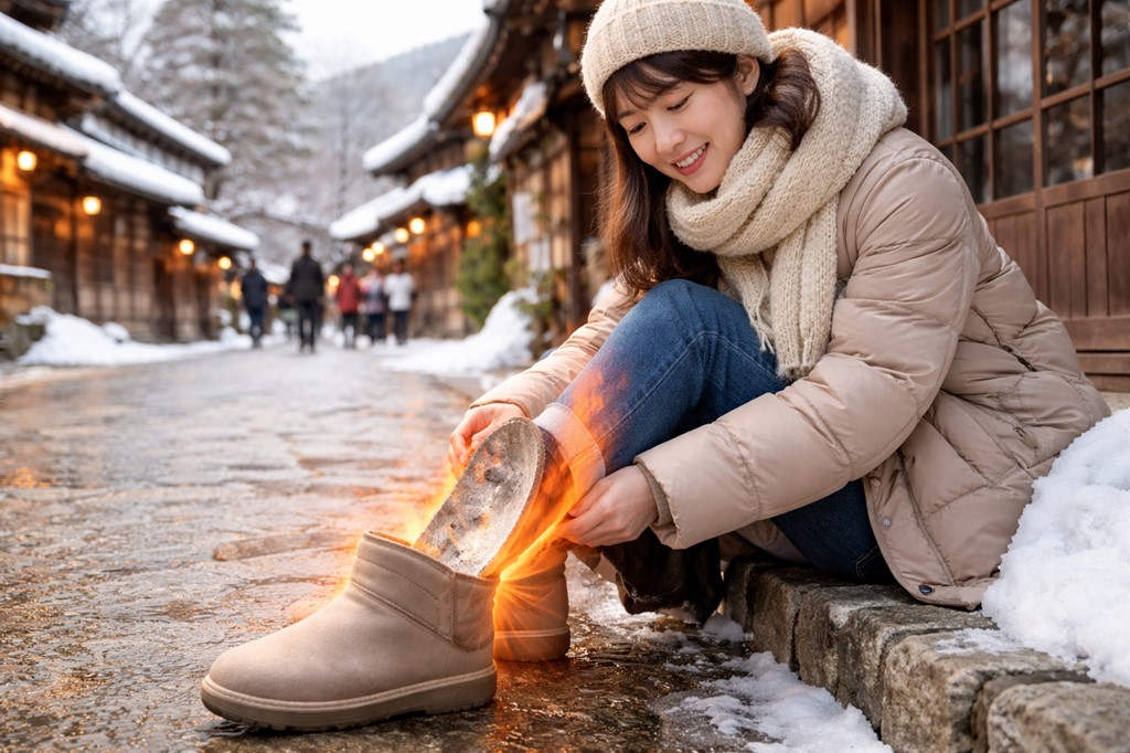 観光地の底冷えを防ぐ防寒インソールの効果