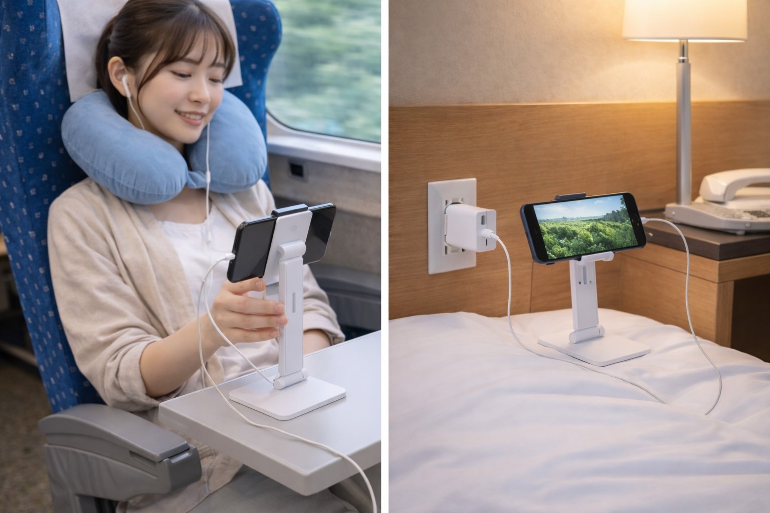 移動やホテルで必須のスマホ用品