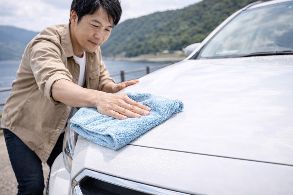 水垢を防ぐ！マイクロファイバーでの仕上げ術