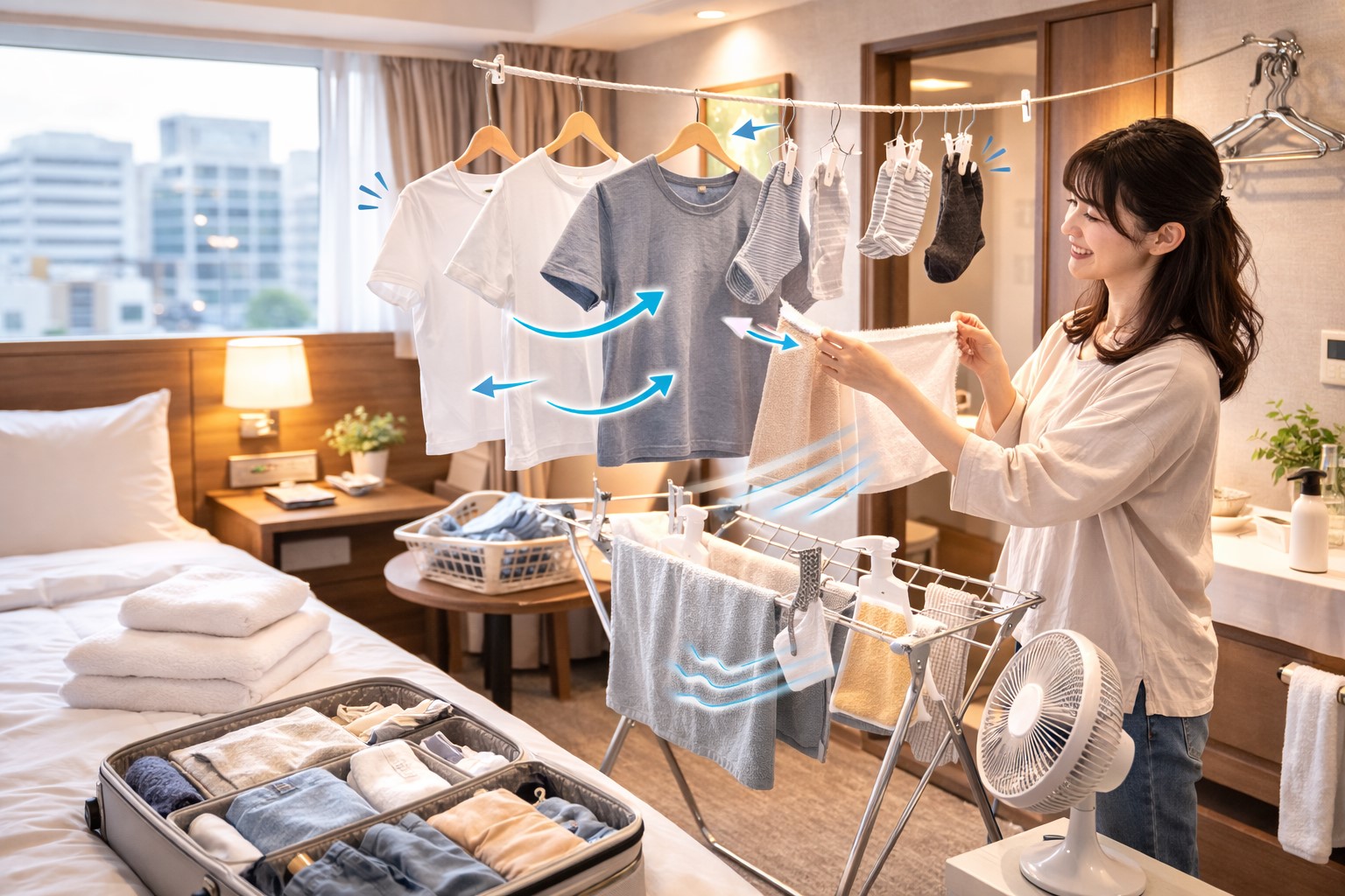 旅行で洗濯を干すコツのまとめ