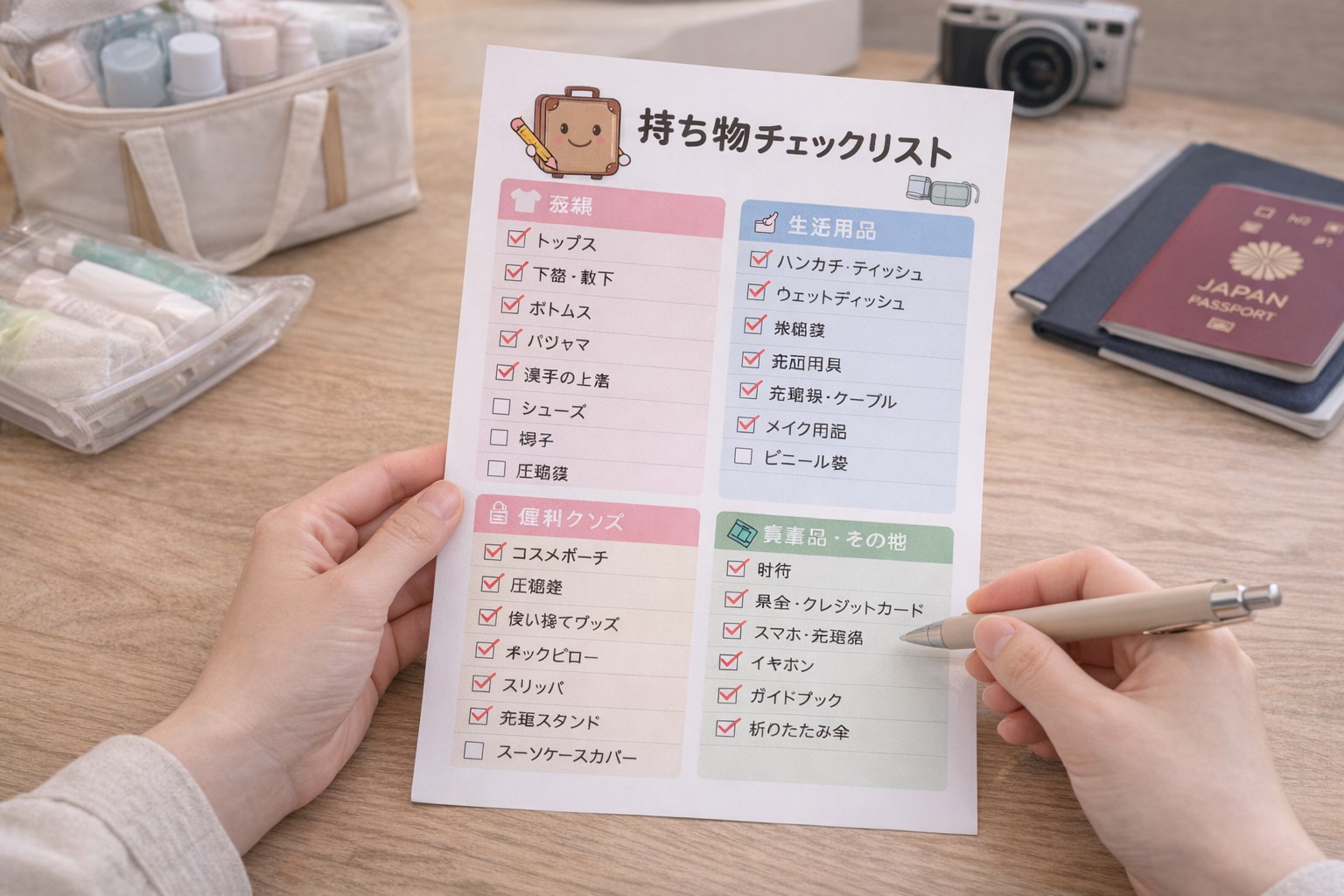 買い忘れを防ぐ持ち物チェック表