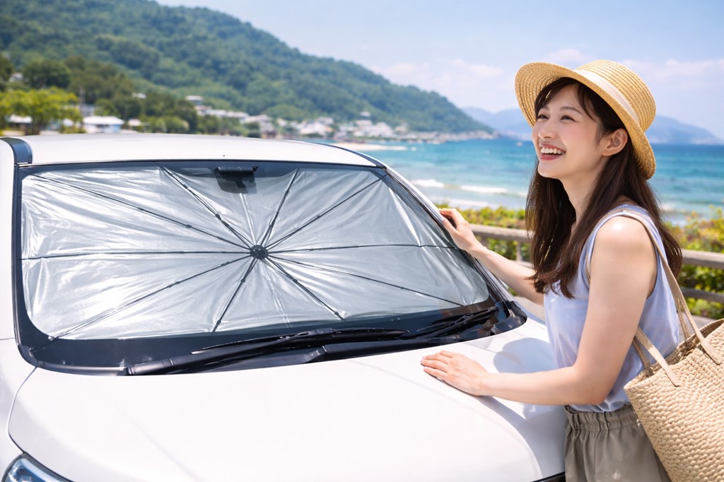 ダイソーのサンシェード傘の口コミは？観光時の利便性とたたみ方