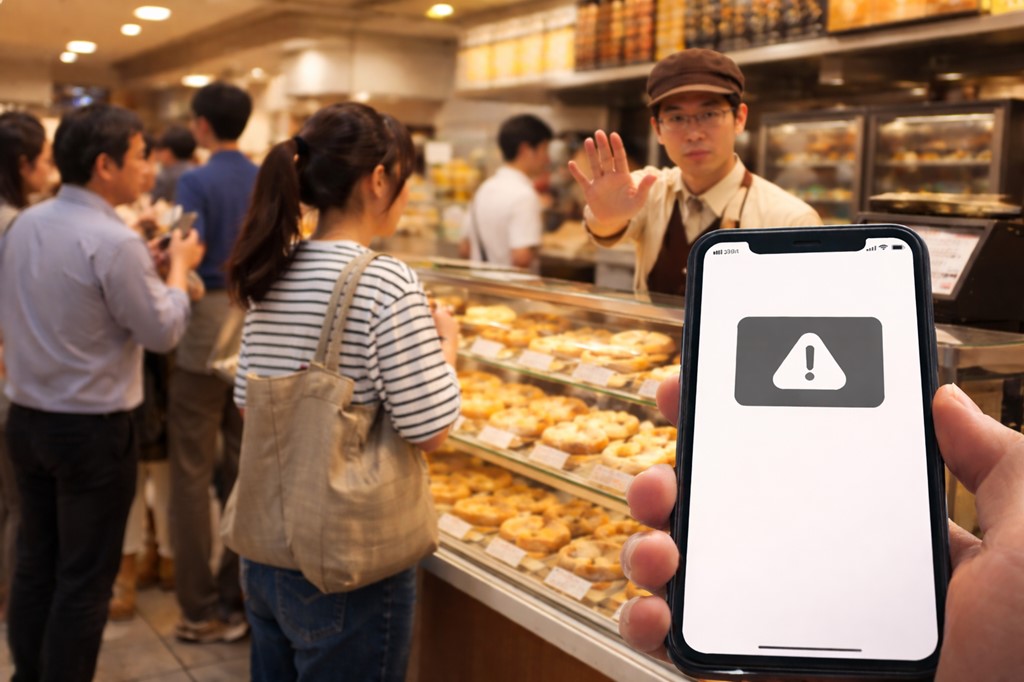 店内混雑に伴う受注の一時停止