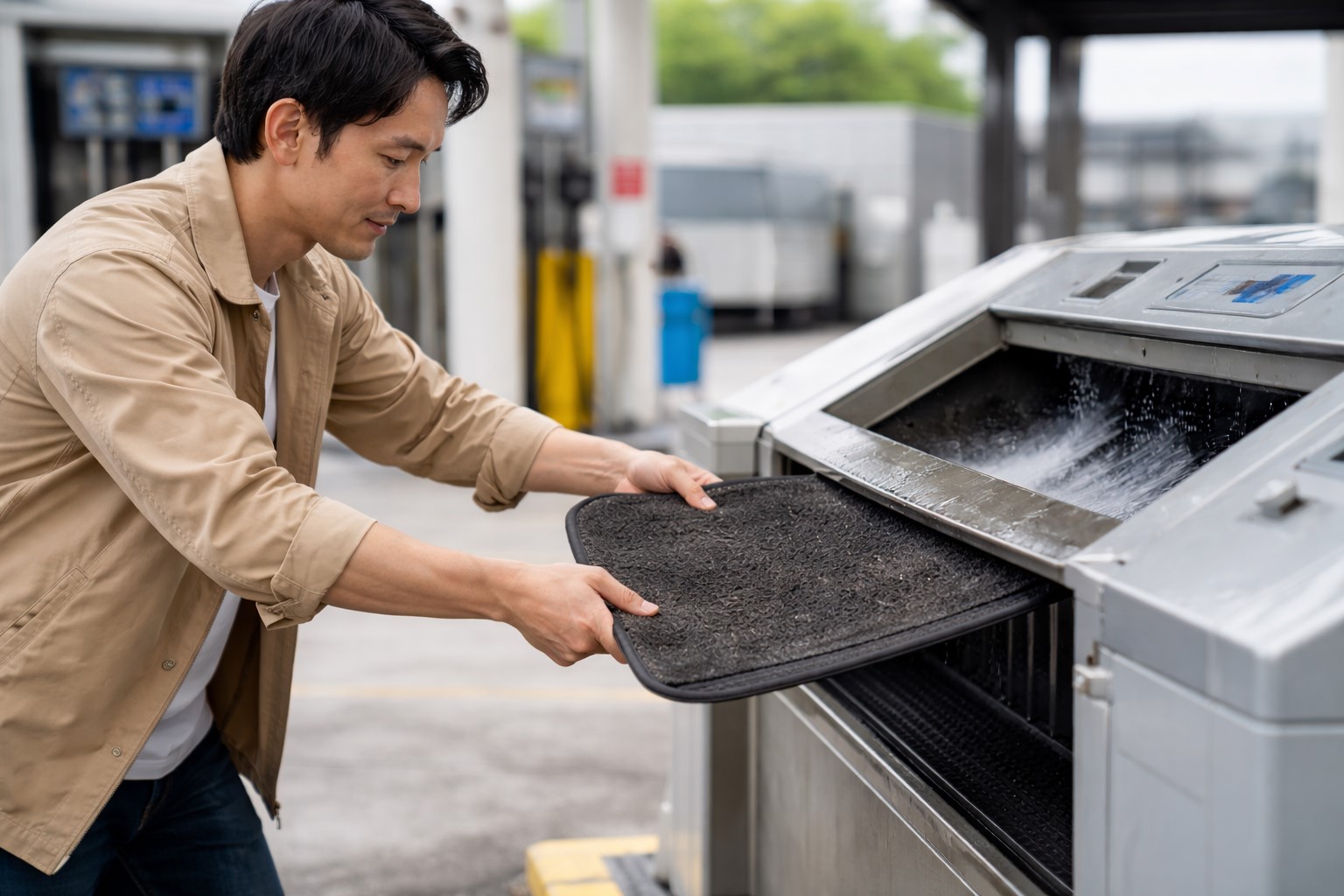 スタンドでのマットの洗い方と手順