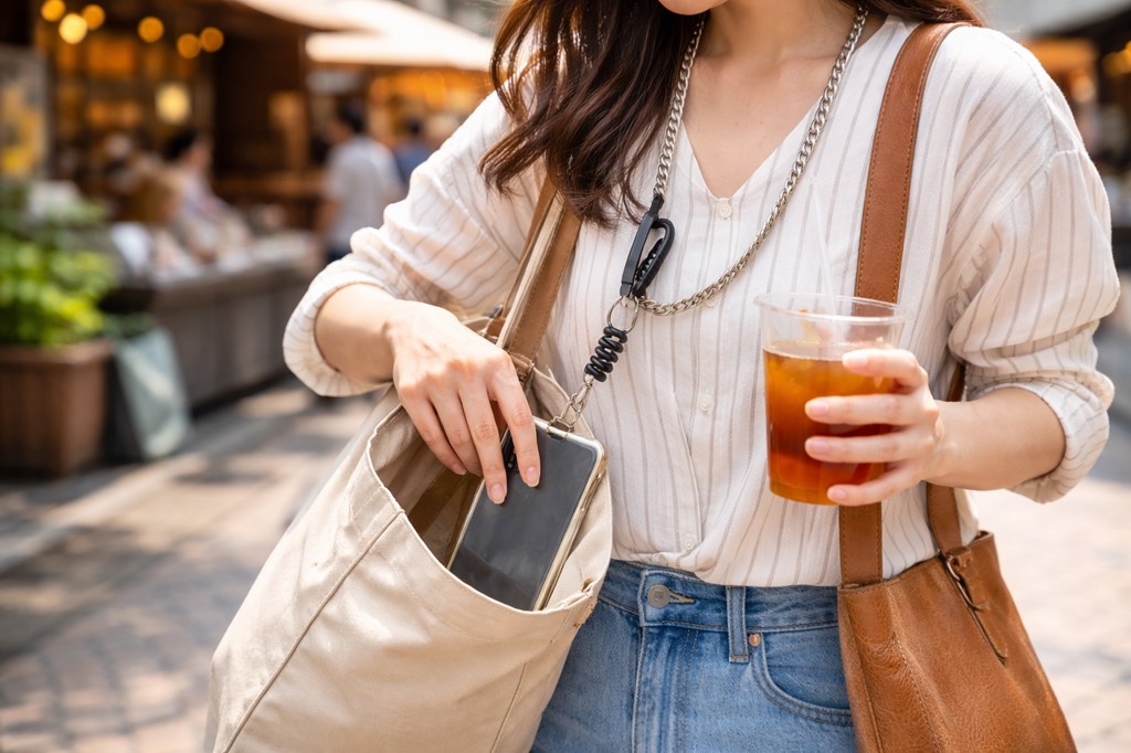 携帯キーホルダーで落下や置き忘れを防止する