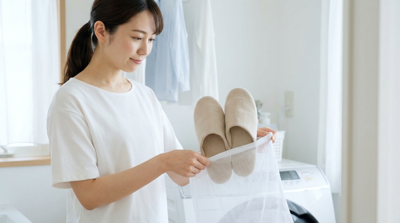 無印の携帯用スリッパは洗えるのが魅力