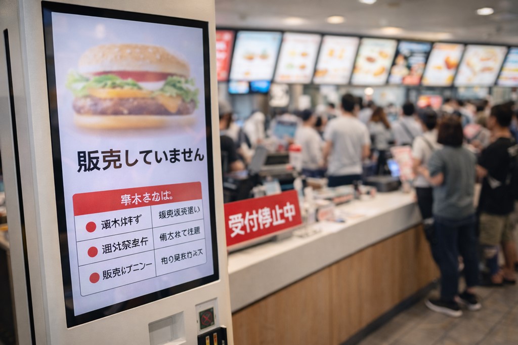 品切れや店舗都合で販売していませんと出る原因