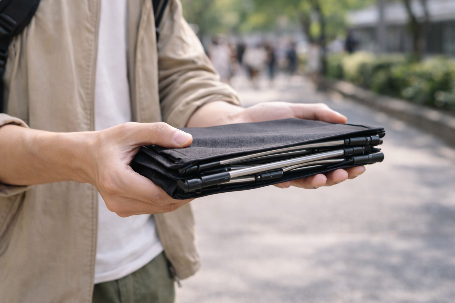 厚さ数センチでコンパクトな収納サイズ