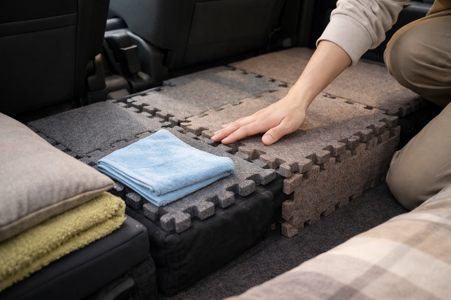 100均グッズでシートの段差を解消する