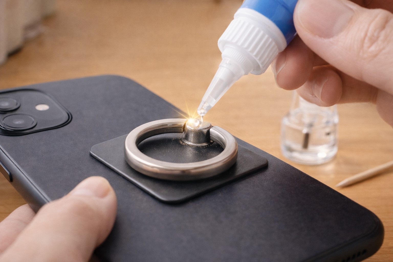 接着剤による保持力の強化