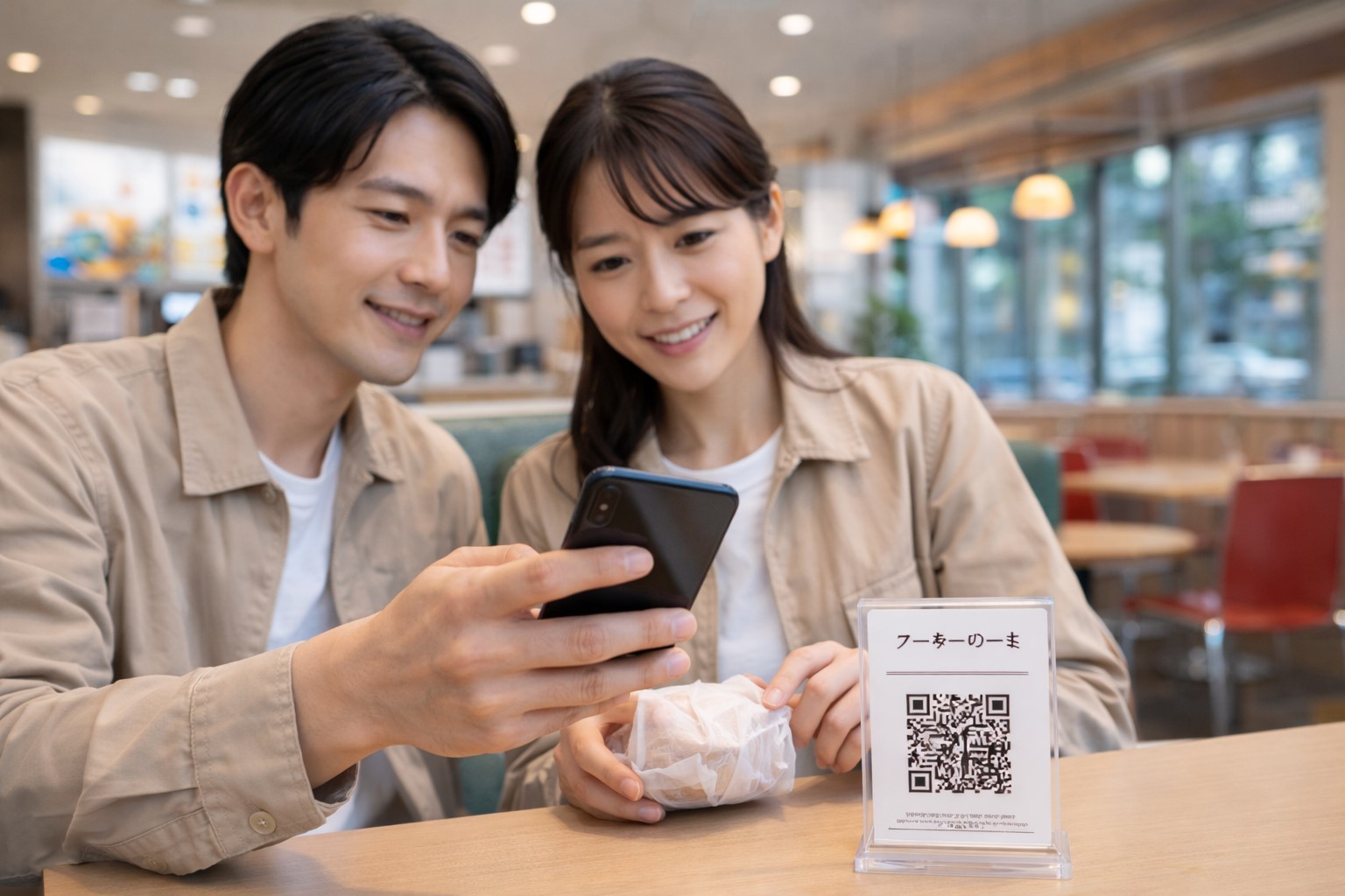 店内で食べるならお席で注文機能が便利