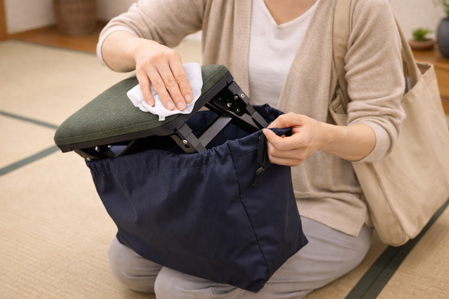 使用後の汚れをバッグに持ち込まないポーチ術