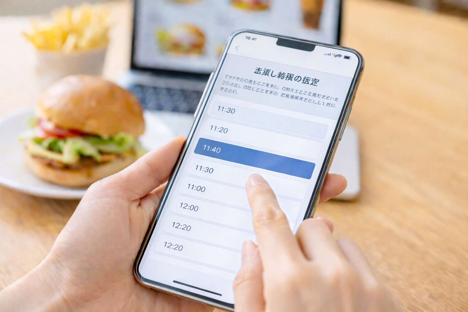 10分単位で注文時間を指定できる予約システム