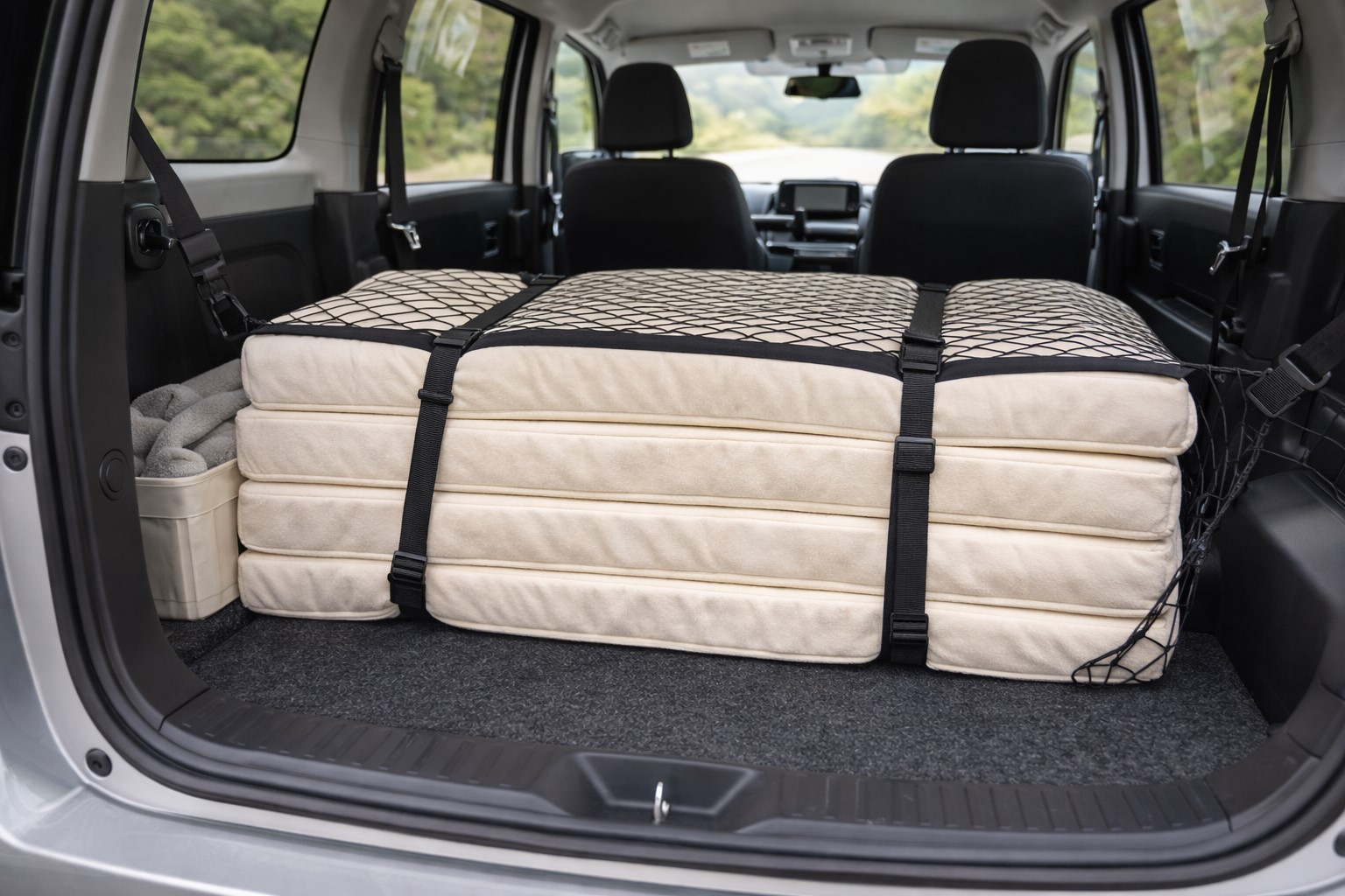 走行中の邪魔にならないマット収納術