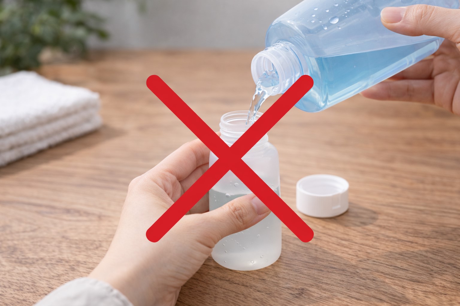 詰め替え時に避けるべき不衛生なNG行動