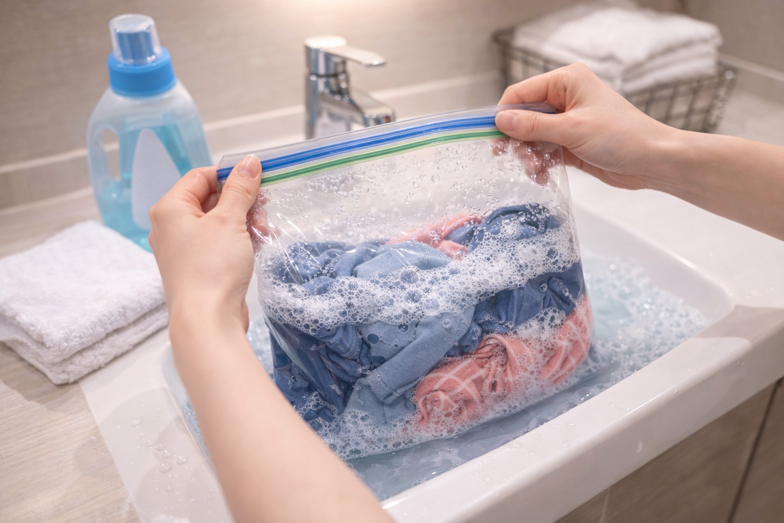 ジップロックを使った浸け置き洗いの裏ワザ