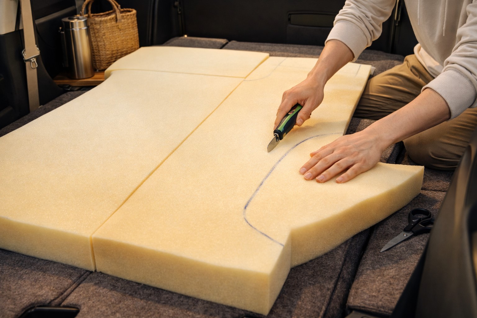 ウレタン自作で車内に合うマットを作る