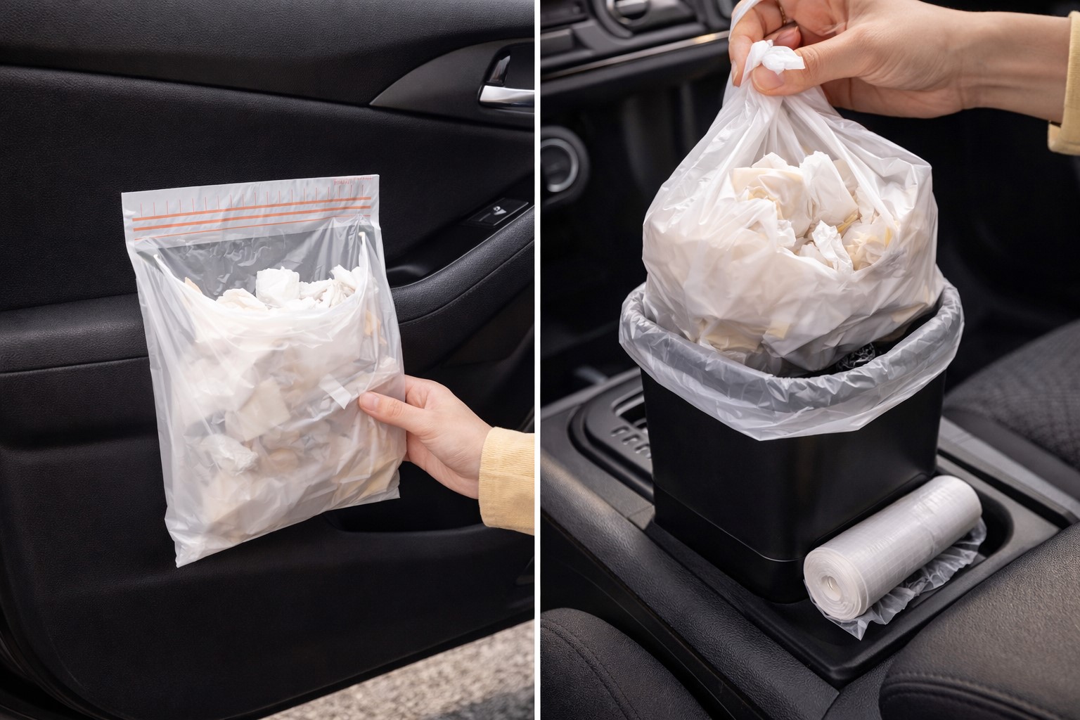 ゴミ袋アイデアで車内の掃除を楽にする