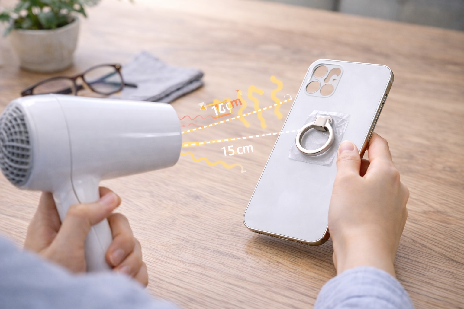 外し方にドライヤーを使う際の注意点