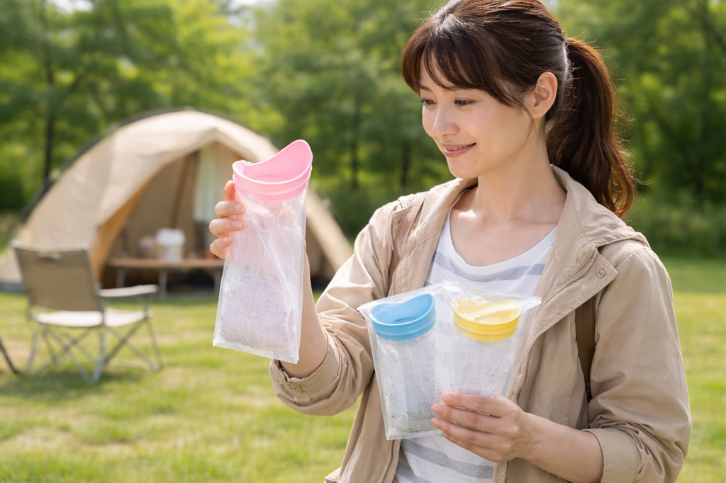 携帯用トイレは女性も使いやすい形状が豊富