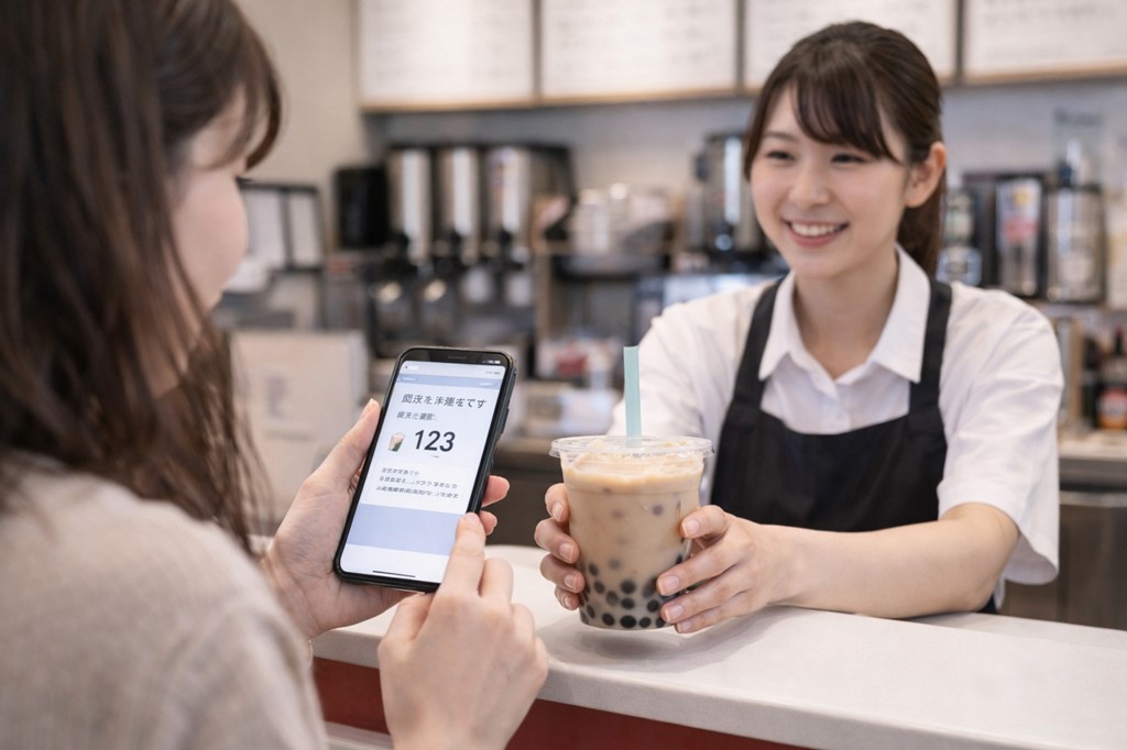 カウンターでの商品の受け取り方