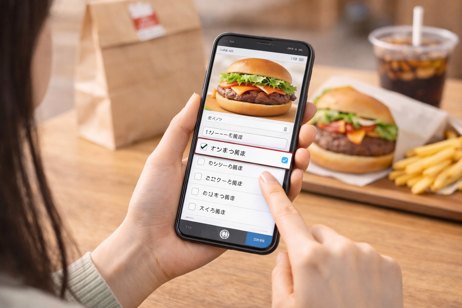 ネット注文でのオニオン抜き設定画面